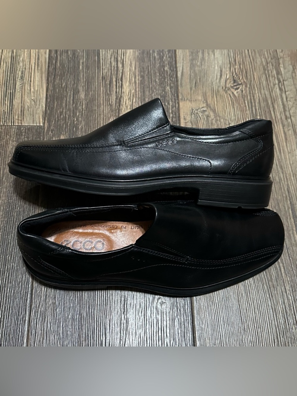 Ecco men’s 44 black slip on dress shoes loafers - Picture 9 of 9